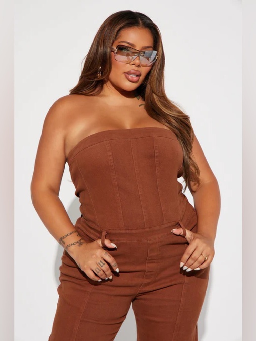 Fashion Nova Brown Jumpsuit - Picture 2 of 7